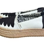 Toms Valencia Espadrille Platform Slip-on Shoes Natural Canvas Black Womens Sz 7 Photo 0