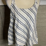Artisan NY Linen Striped Scoop Neck Sleeveless Tank Top Size Medium Photo 0