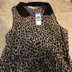 Lottie & Holly Dress Leopard Print w/ Black Collar Sz L NWT Photo 1