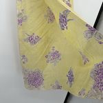 Vintage *Flaws* Style Unbranded Yellow Silk Square Purple Scarf Spring Photo 8