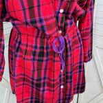 Victoria's Secret Victoria’s Secret Plaid Flannel Cinch Waist Sleep Nightshirt Red Pink Medium Photo 6