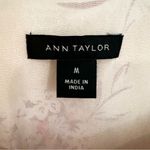 Ann Taylor ‎ Ruffle Sleeve Floral Blouse Women's Medium Cream Pink Ladder Lace Photo 2