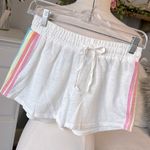 Pink Rose Comfy Shorts Knit Elastic Waist Heather Off White Women Small Cotton Photo 1