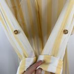 Skylar + Madison Sz S Tunic Top Dress Yellow Vertical Stripe Belted Button Front Photo 2