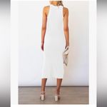 Amazon π White Bodycon Midi Dress with Cutout in Ribbed fabric Photo 3