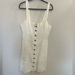 Madewell  Denim Square-Neck Sleeveless Mini Dress in Tile White Size 16 Photo 4