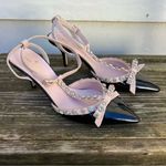 Kate Spade  NEW YORK Lydia Jewel Pumps Pink Black T Strap Size 8.5 Photo 2
