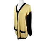 St. John Collection St. John Cardigan Womens Medium Yellow Black Santana Knit Button Front Sweater Photo 1