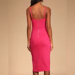 Lulus  Paulina Hot Pink Bodycon Midi Dress Photo 2