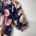 Old Navy Woman’s Midi Wrap Short Sleeve Dress V-neck Navy Blue Floral Size M Photo 4