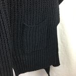 POL  Black Cozy Fuzzy Soft Oversized Open Front Knit Sweater M Photo 3