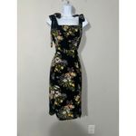RIHOAS Floral Midi Dress Tie Strap Square Neck Black Yellow Spring Summer S Photo 2