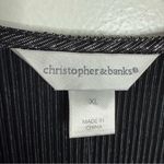 Christopher & Banks NWT Women’s Black Metallic Open Front Cardigan Size X-Large Photo 2