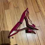Sam Edelman Yaro Glossy Cherry shiny Ankle Strap Sandal Leather Strappy Block Chunky Charol Whimsygoth Colorful Bright Women's Red Heel Size 8 Photo 4