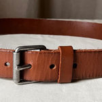 J.Crew  Women's Tan Leather Belt 1.25" Classic Brown Minimalist Size 30 Photo 0