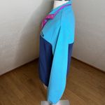 Lands' End Heritage 1/4 Snap Fleece Pullover Womens Small Blue Colorblock Retro Photo 10