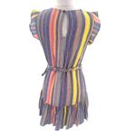 Marine layer  Laney Mini Dress Linen Blend Blue Variegated Stripe est Sz XS S Photo 4
