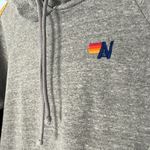 Aviator Nation Rare Rainbow Velvet Stripe Pullover Hooded Sweatshirt Photo 7