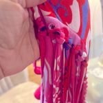 Bebe fringed light pink jersey party going out Moroccan sleeveless print dress S Photo 7