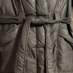 Theory  Black Long Belted Puffer Coat Petite P Hooded Photo 1