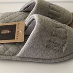Rae Dunn  Womens Slippers Size Small 5-6 Gray Jersey BLESSED logo New Photo 7