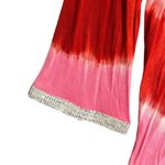 Raviya Swim Coverup Womens Small Red Pink Tie Dyed Sequin Neck Lower Sleeve New Photo 5