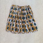 Joe Fresh  Pleated Geometric Square Patterned Elastic Waist A-Line Skirt XS Photo 5