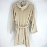 Summer & Rose  Plush Knee Length Hooded Robe with Pockets Beige Size L/XL Photo 3