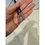 Vintage silver gold copper plated rose leaf leather braided metal tipped bolo Photo 5