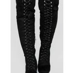 Tall Talk Flat Lace Up Over the Knee Boot Photo 1