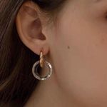 Transparent hoop clear hoops gold hoop earring Photo 3