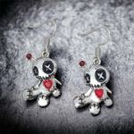 1pair Creative Funny Silver Plated Voodoo Doll Pendant‎ Earrings, Trendy Punk Photo 5