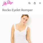 Lilly Pulitzer  $218 Rocko white eyelet romper dress 12 M L Photo 9