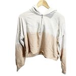 Aerie White & Peach Tie Dye Crop Half Zip Oversized Hoodie M. Cotton Photo 0
