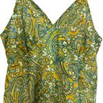 Japna  Paisley Floral Yellow Green Blue Sleeveless Spaghetti Strap Lined Dress S Photo 8