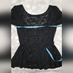 Free People Black Lace Peplum Open Back Top XS Photo 7
