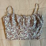 Aritzia Sunday Best Floral Print Women's Milkmaid Crop Top Purple Size M Photo 0