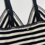 Guess Top Cropped Knit Rey Crochet Sleeveless Cami Sweater Festival Black Cream Photo 6
