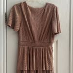 Skies Are Blue  Blush Champagne Tiered Maxi Dress Pleated Party Holiday Small NWT Photo 2