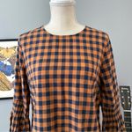 BeachLunchLounge  Roberta Plaid Gingham Bell Sleeve Top Size Medium Photo 2