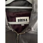 Vintage Genuine Leather Jacket Womens Large Chocolate Brown Oversized Buckle USA Photo 3