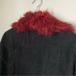 Love Tree Denim Jacket Black Red Fur Collar Removable Casual Fall Vibes Photo 6