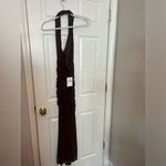 Bardot x REVOLVE Sephera Halter Mesh Midi Dress in Chocolate Photo 6