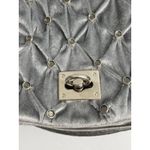 Twiggy London Gray Tufted Embellished Velvet Evening Mini Bag with Chain Strap Photo 4