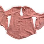 Band of Gypsies Womens Pink Swiss dot bell sleeve top Photo 4