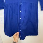 TUCKERNUCK Cotton Royal Shirt Dress Mini 3/4 Sleeve Navy Blue Sz Small Photo 6