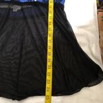 Plus size Black blue halter floral mini slip on tie back sexy lingerie top mini dress sheer choker neckline Size 1X /2X Photo 5