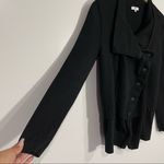 SOH Black Moto Cashmere/Cotton Blend Jacket/Cardigan With Leather Elbow Patch M Black Size M Photo 2