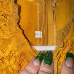 Women's Yellow Gold Lace Maxi Dress w/ Rose Detailing L Size L Photo 4