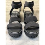 Madden NYC Women's Lug Heel Platform Sandals Heels Size 8.5 Black Elastic Goth Photo 2